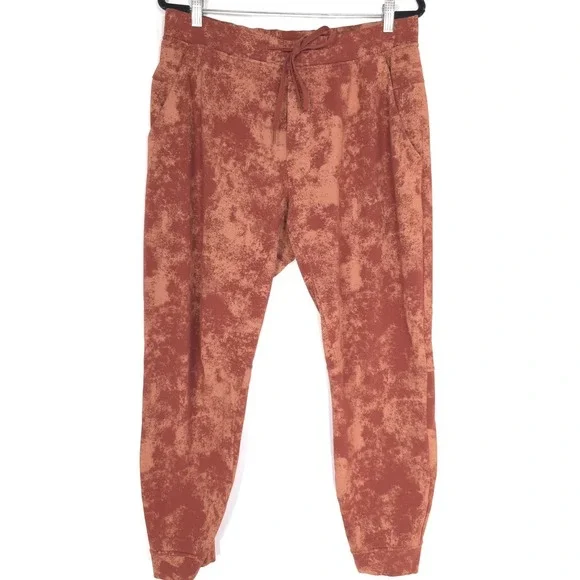 LULULEMON Rust Tie Dye XL Jogger Pants Athletic Mid Rise Logo Mens